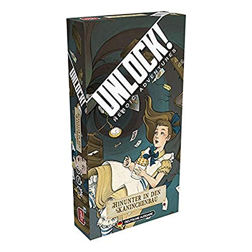 Space Cowboys, Unlock! – Hinunter in den Kaninchenbau, Familienspiel, Rätselspiel, 1-6 Spieler, Ab 10+ Jahren, 90+ Minuten, Deutsch von Space Cowboys