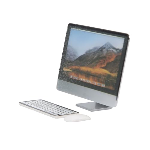 Spacnana 1:12 Miniatur -Computer -Set für Dollhouses Geeignet, Ideal für, mit Bildschirm, Tastatur, (DREI-teiliger Computerset) von Spacnana