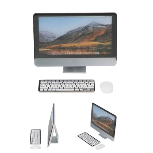 Spacnana 1:12 Miniatur -Computer -Tastatur -Simulation Dollhouse Accessoire (DREI-teiliger Computerset) von Spacnana