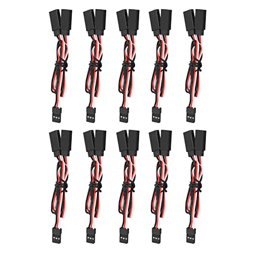 Spacnana 10 Stücke 3 Räume Servieren den 3 -Pin -Verlängerungskabelstift für die Futaba und JR Servos RC für Herrendrahtanschlussplatten. (Y-förmig 300 mm weibliches Paar Doppelmännchen) von Spacnana