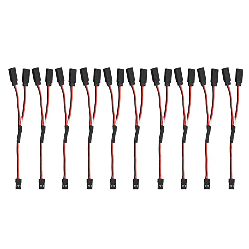 Spacnana 10pc Servo -Verlängerungskabelkabel 3 Pin Frauen Bis Männliche Drahtanschläge Steckplatte Fernbedienung Y -Typ für Verbindungen (Y-förmiges 150-mm-weibliches Paar Doppelmännchen) von Spacnana