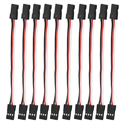 Spacnana 10pcs 3 -Pin -Servo Verlängerungskabel mit Messing Innerer Kern Ideal für Modellauto Servo Fahreranschluss (100 mm Mutter zur Mutter) von Spacnana
