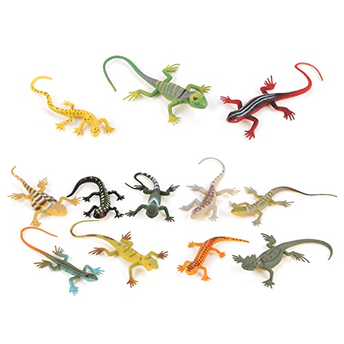 Spacnana 12pcs/Set Farbenfrohe Simulierte Eidechse -Figuren Tierspielzeugset, Plastikmaterial, Lebendig und Lebensecht, für Ihre von Spacnana