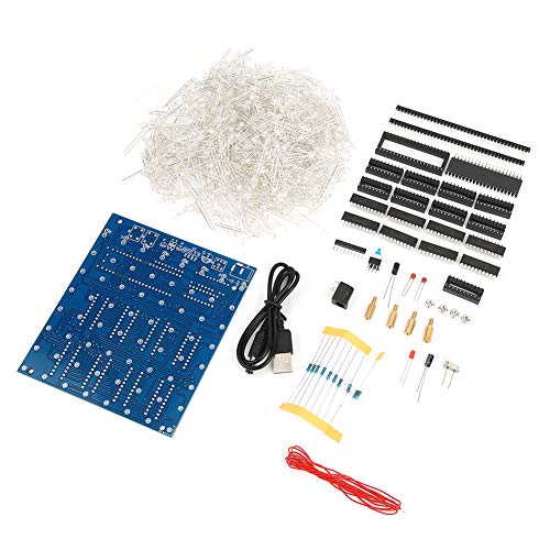 Spacnana 3D LED Light Squared Kit Blue Red Cube Handgegebene für die Heimdekoration für Erwachsene und -PCB -Material (Blue) von Spacnana