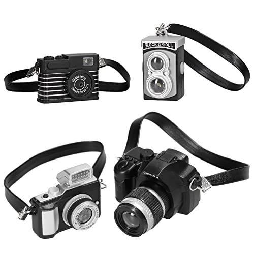 Spacnana 4pcs Spielzeug Mini SLR Kamera Ornament Vintage Kamera Stil für Kinder Tolle Puppenhausdekoration von Spacnana