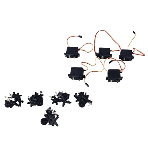 Spacnana 5 Sätze 55 G Servomotor und Arme, RC -Roboterboot Kompatibler Analoge Kunststoff -Zahnrad -Servomotor, 180 Grad Drehwinkel von Spacnana