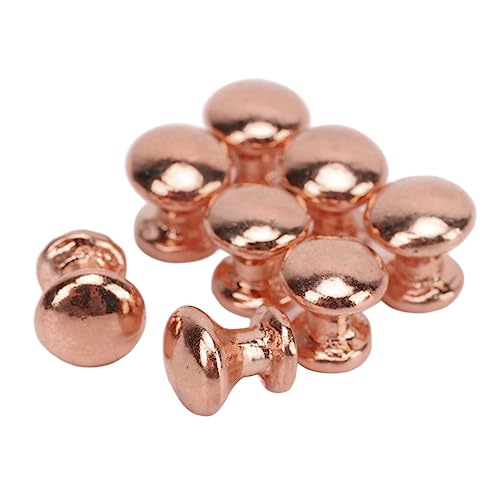 Spacnana 8pcs Dollhouse Miniatur -Handle -Knöpfe Vintage Antique Mini Round Head Pulls Bronze Schubladen Hardware für 1:12 Skala Dollhouse (Rotes Kupfer) von Spacnana