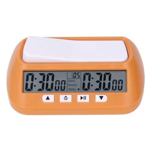 Spacnana Digital Chess Timer Portable Clear Display Chess Clock mit Bonusverzögerung Byoyomi Move Zählungen Funktionen für Gameplay (Yellow) von Spacnana