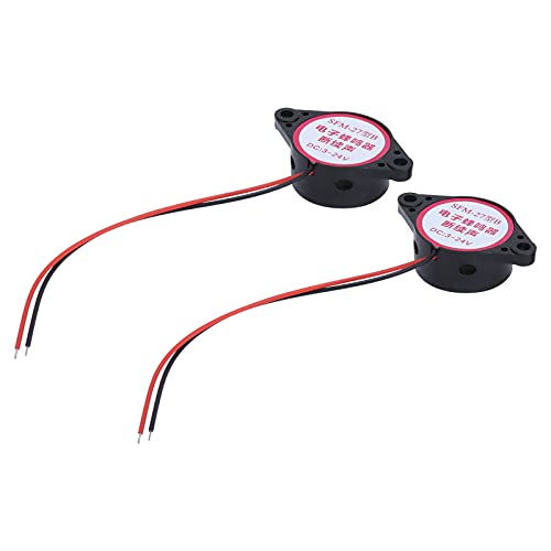 Spacnana Elektrischer Hoher Empfindlichkeit 80 DB Summer Alarm für Erkennungswarnsignal Alarm, ABS -Material, 5 Schwarz -Weiß Summer Kit für Verschiedene Arbeitsanforderungen (Black) von Spacnana