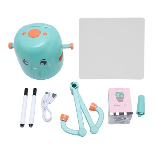 Spacnana Interaktiver Bildungszeichner Roboter für, Frühes Bildungsspielzeug mit 100 Zeichenkarten und 2 Stiften, um Vorzustellen (hellgrün) von Spacnana