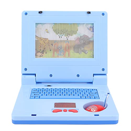 Spacnana Kinder Lernen Laptops, Leiteten Bildungsspielzeug mit Musik und Soundeffekten, Angenehme Lernerfahrung für und Mädchen (Blaue, Nicht einziehbare Maus) von Spacnana