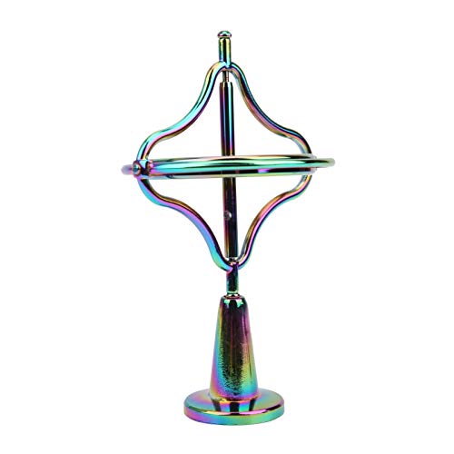 Spacnana Legierungsspielzeug, Mechanischer Stressabbau Dekompression Drehen Top mit Hellem Farbenfrohen Metallrahmen, für Erwachsene (Glänzend; 3x2,6 mm) von Spacnana