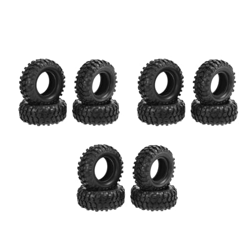 Spactz 12 Stück 1,9 Zoll Reifen aus Gummi 1,9 gummierte Räder 96 x 40 mm für 1/10 RC Raupe für TRX4 Achse SCX10 III AXI03007 90046 von Spactz