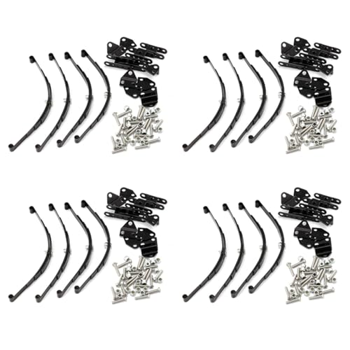 Spactz 16 Stücke 1/10 Blatt Federn Set HighLift Chassis für 1/10 D90 RC Crawler Auto Teile Schwarz von Spactz