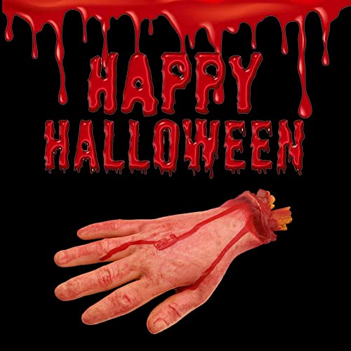 Spactz 2X Bloody Horror Scary Halloween Prop Fake Abgetrennte Lebensgröße Arm Hand House Scary Bloody von Spactz