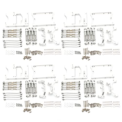 Spactz 4 zestawy Metall Gehäuse Zug Stangen Servo Feste Halterung Stoß DäMpfer für Mn D90 D91 Mn99S 1/12 Silber von Spactz
