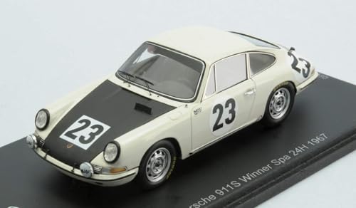 Model Scala kompatibel mit Con Porsche 911 S N.23 Winner 24 H Spa 1967 J.P.GABAN-Pedro 1:43 Spark Modell 43SPA1967 von Spark