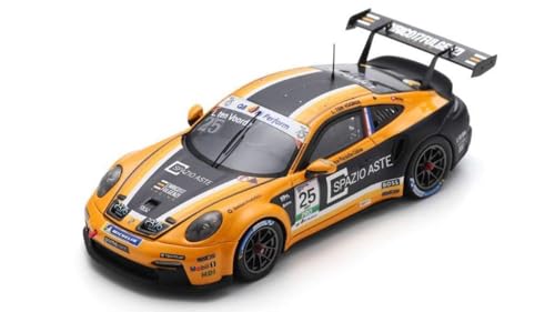 Modell in Scala Spark Model kompatibel mit Porsche 911 GT3 Cup N.25 Carrera Italia Champion, 2023, L.T.VOORDE 1:43, Modell SI025 241217 von Spark