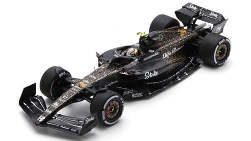 Modellino Scala kompatibel mit Alfa Romeo F1 N.24 LAS Vegas GP 2023 ZHOU GUANYU 1:18 Spark Modell 18S974 von Spark