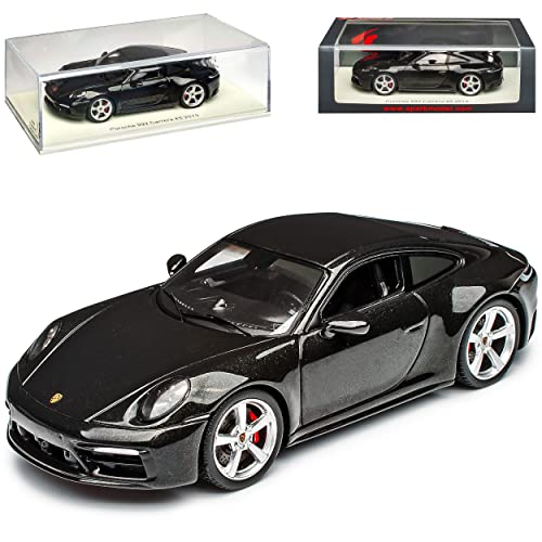 Porsche 911 992 Carrera 4S Coupe Schwarz Neue Generation Ab 2019 1/43 Spark Modell Auto von Spark