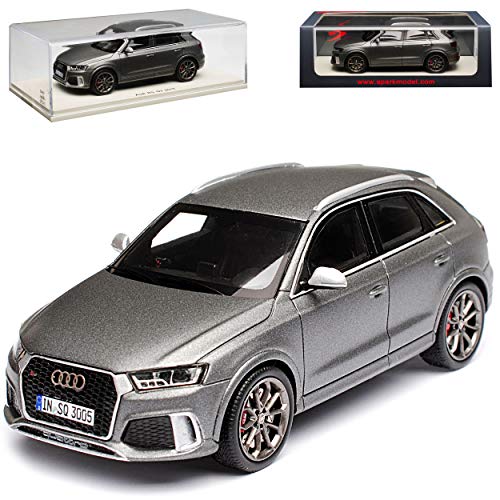Spark A-U-D-I Q3 RS 8U SUV Matt Grau 1. Generation Ab 2011 Ab Facelift 2014 1/43 Modell Auto von Spark