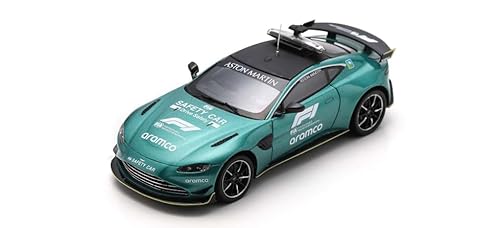 Spark Aston Martin F1 Team – Vantage Offizielles Sicherheitsauto für Formel 1 2023 Modell 1/43 Maßstab Autorennmodell – Grün/Schwarz von Spark