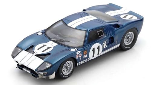 Spark Druckguss-Modell im Maßstab 1:43, kompatibel mit Ford GT40 K.Miles/B.McLaren (Nr. 11 12H Sebring 1965) in Blau/Weiß von Solido