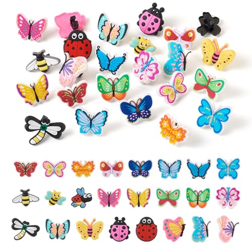 Sparkeads 24 Stück niedliche Bleistiftaufsätze Schmetterling Marienkäfer Biene Bleistift Clips Insekten fliegende Tiere Stiftanhänger für Klassenzimmer Preise Spiel Belohnungen Party Gastgeschenke von Sparkeads