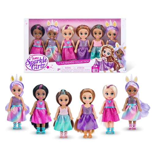SPARKLE GIRLZ Prinzessin, Modepuppen zum Sammeln, Prinzessinnen-Anziehpuppen (6er-Pack) von SPARKLE GIRLZ