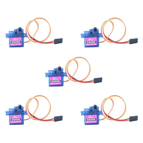 SG92R Mikro-Servomotor, 9 g, 360 Grad, kontinuierliche Drehung, für ferngesteuerte Flugzeugmodelle, benötigt PWM 500-2500usec, 5 Stück SG92R Mikro-Servomotor, 9 g, 360 Grad, kontinuierliche Drehung, für ferngesteuerte Flugzeugmodelle, benötigt PWM 500-2500usec, 5 Stück von Sparkleiot