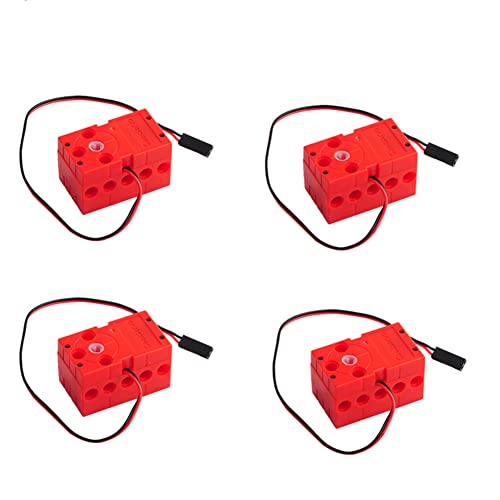 Sparkleiot 2 kg Motor, 360 Grad, kontinuierliche Rotation, programmierbar, Geekservo Dual-Output-Schaft, kompatibel mit Standard-Bausteinen für Arduino Microbit Raspberry Pi, 4 Stück von Sparkleiot