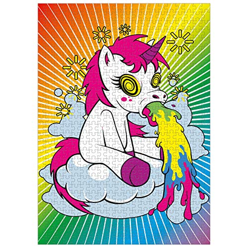 Spaß Kostet Puzzle 1000 Teile mit Poster Das kotzende Einhorn 50 x 70 cm von Spaß Kostet