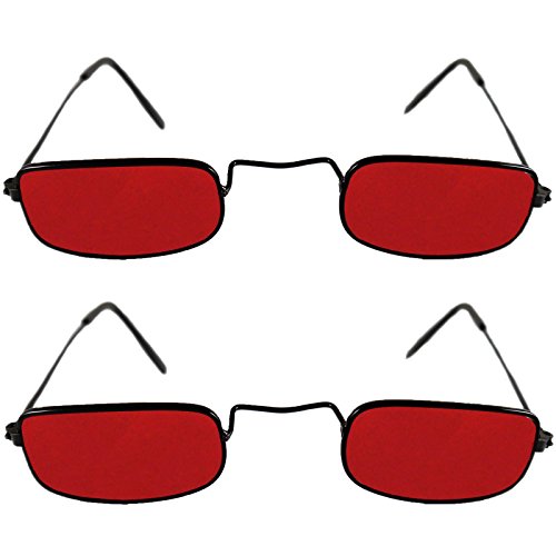 Spassprofi 2 Vampirbrillen Brille Vampir Unisexbrille Kunststoff rote Gläser ohne Stärke Kunststoffgläser von Spassprofi