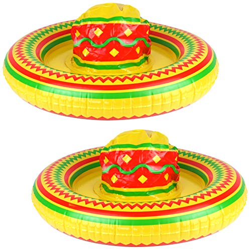 2 aufblasbare Sombrero 53cm Hut aufblasbar Mexico Mexikaner von Spassprofi