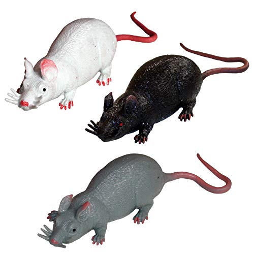 3 weiche Stretch Ratten aus Gummi 30cm Ratte Horror Gummiratte Scherzartikel von Spassprofi