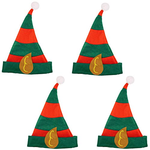 4 x Elfenmütze Hut für Elfen für Kostüm Elfe Waldgeist Elfenhut von Spassprofi
