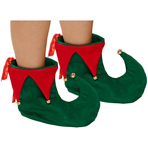 Spassprofi Elfenschuhe grün-rot für Zwerge und Elfen Zwergenschuhe Schuh für Märchenkostüme Narren GNOME von Spassprofi
