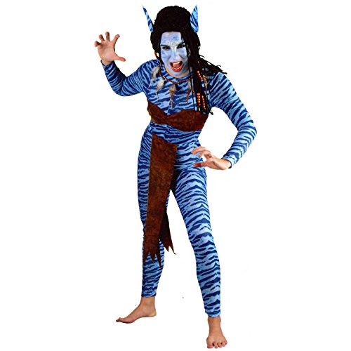 Kostüm Blaue Kriegerin Größe XL Waldwesen Alien SiFi Waldmensch von Spassprofi