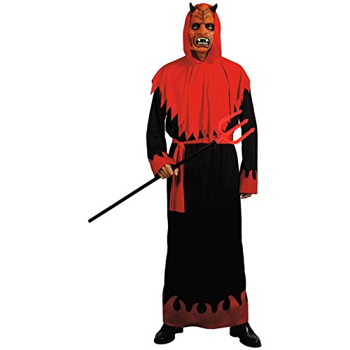 Spassprofi Kostüm Satan mit Maske und Teufelsstab Größe 50/54 Teufel Teufelskostüm Karnevalskostüm Faschingskostüm Satanskostüm von Spassprofi