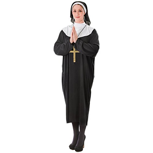 Nonnenkostüm mit Kreuz 3-teiliges Faschingskostüm Kostüm Nonne Äbtin von Spassprofi
