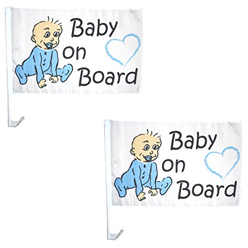 Spassprofi 2 Autoflaggen Baby on Board BLAU Autofahne Autoflagge Fahne Autoschmuck Spassprofi 2 Autoflaggen Baby on Board BLAU Autofahne Autoflagge Fahne Autoschmuck von Spassprofi