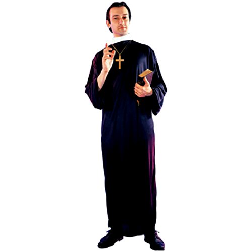 Spassprofi Priester Priesterkostüm mit Kreuz Kirche Kostüm Pater Kirchenkostüm von Spassprofi
