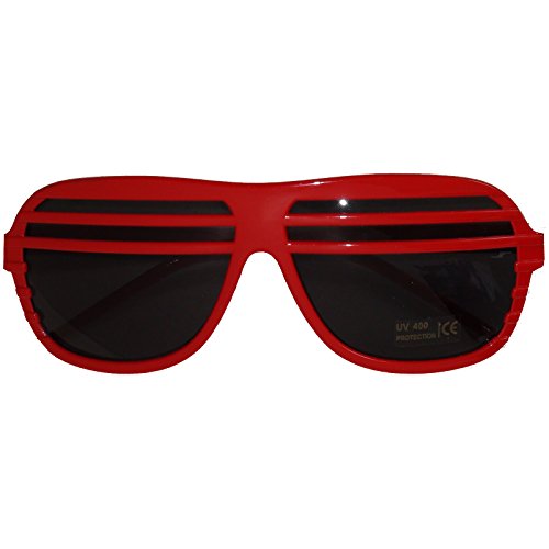 Spassprofi Rote Atzenbrille Sonnenbrille Shutter Shades Atzenbrillen Brille Partybrille rot von Spassprofi