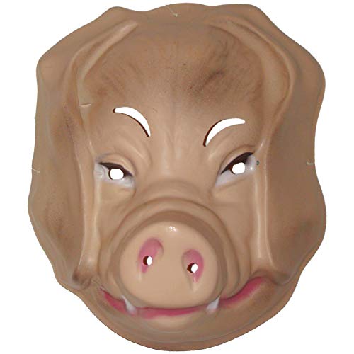 Tiermaske Schwein zum Aufsetzen Plastik Maske Schweinemaske Schweinsmaske Mask von Spassprofi