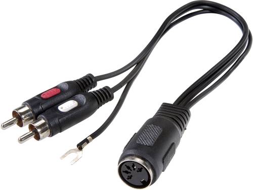 SpeaKa Professional SP-7869832 Cinch / DIN-Anschluss Audio Y-Adapter [1x DIN-Buchse 5pol. - 2x Cinch von SpeaKa Professional
