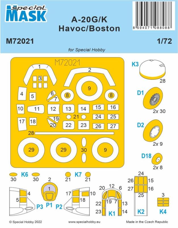 A-20G/K Havoc/Boston - Mask A-20G/K Havoc/Boston - Mask von Special Hobby