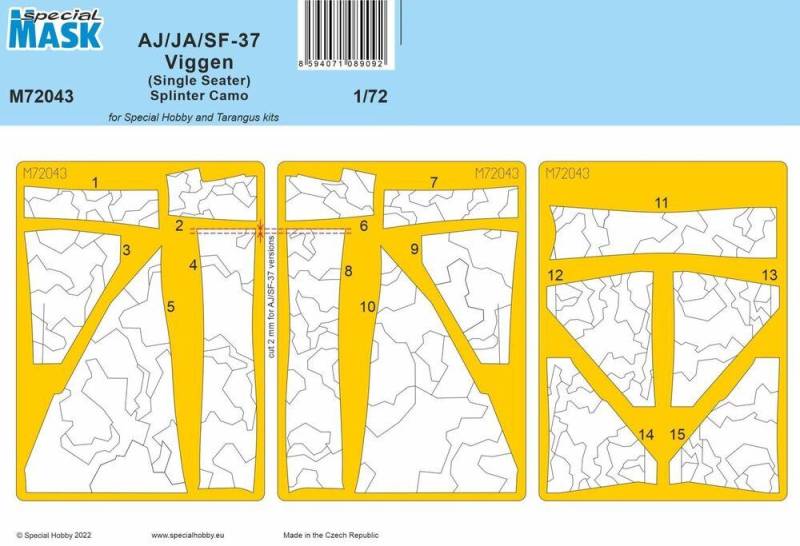 AJ/JA/SF-37 Viggen (Single Seater) - Splinter Camo Mask von Special Hobby