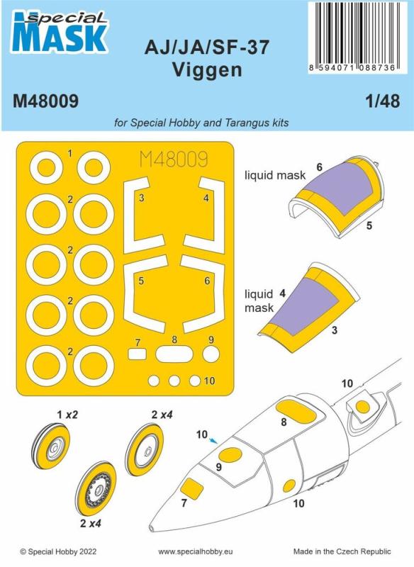 AJ/JA/SF-37 Viggen - Mask [Special Hobby] von Special Hobby