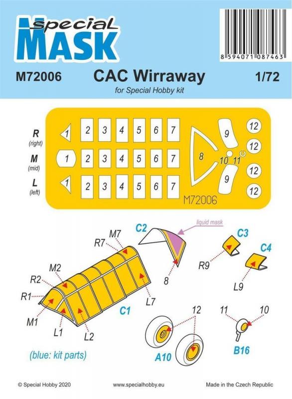 CAC Wirraway Mask von 1928 von Special Hobby