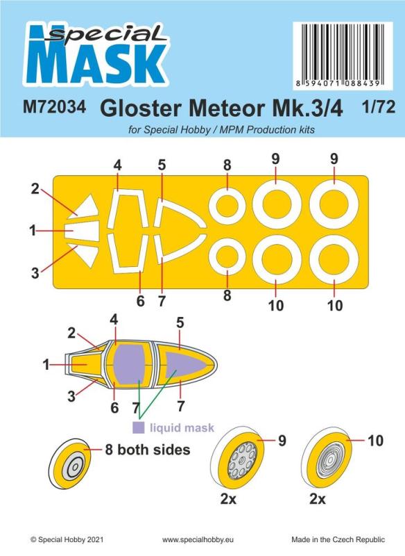 Gloster Meteor Mk.3/4 - Mask Gloster Meteor Mk.3/4 - Mask von Special Hobby